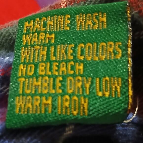 VTG Natural Choice Men's Flannel Shirt 2XL100% Cotton Red/Green/Blue Button-Down - Picture 11 of 12